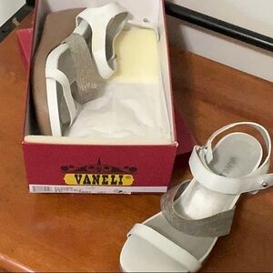 Vaneli White and Silver Sandals for Chic Comfort